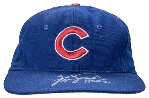1971 Ferguson Jenkins Game Used and Twice Signed Chicago Cubs Cap (Jenkins LOA)